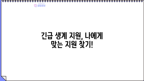 긴급 생계 지원 받으세요! 소액 대출 & 지원금 상세 정보 | 긴급 지원, 생계비, 대출 정보, 지원 자격, 신청 방법