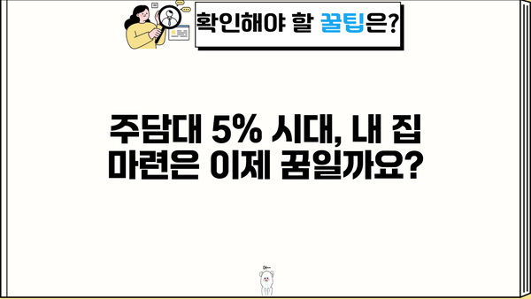 기준금리 인상, 주담대 5% 시대! 내 집 마련 전략은? | 주택담보대출, 금리 변동, 부동산 시장