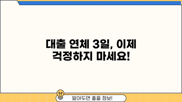 대출 연체 3일, 이제 걱정하지 마세요! | 연체 해결 팁, 대출 연체 후 대처법, 연체 이자 계산