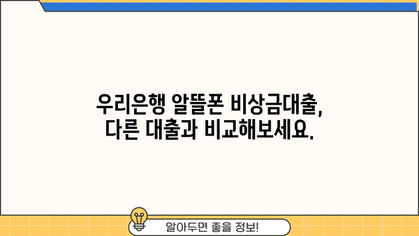 우리은행 알뜰폰 비상금대출, 조건과 신청 방법 한눈에 보기 | 비상금, 대출, 알뜰폰, 우리은행