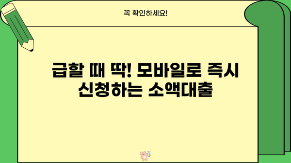 모바일 즉시 신청! 24시간 비대면 소액대출, 지금 바로 확인하세요 |  비대면 대출, 소액 대출, 24시간 대출, 모바일 대출