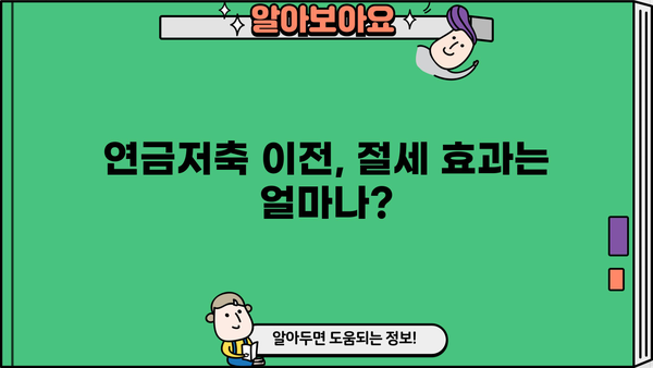 연금저축 이전, 어떻게 해야 할까요? |  절세 전략, 이전 방법, 주의 사항