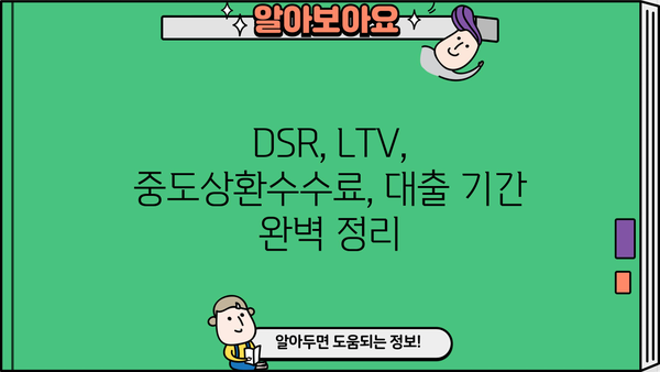 주택담보대출 금액, 원금부터 조건까지 완벽 분석| 디딤돌, 특례보금자리론, 은행 비교 | DSR, LTV, 중도상환수수료, 대출 기간