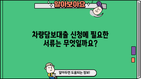 신용등급별 할부 차량담보대출 한도 & 필요 서류 완벽 가이드 | 자동차 대출, 신용대출, 금리 비교