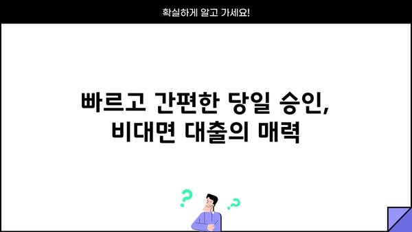 비대면 당일 대출 가능한 곳 찾기| 모바일 대출 신청 방법 & 조건 총정리 | 당일 승인, 간편 대출, 비대면 대출