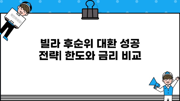 직장인 후순위주택담보대출 빌라 대환 한도 & 금리 실제 사례 | 성공적인 대환 전략 | 대환대출, 빌라, 후순위, 금리 비교