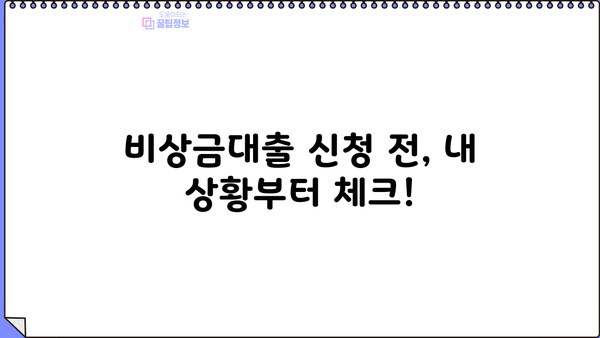 우리은행 비상금대출 신청, 꼭 필요할까요? | 비상금대출 필요성 분석, 신청 전 체크리스트