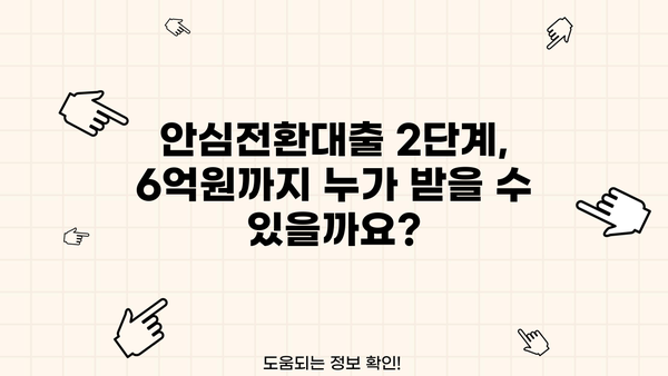 안심전환대출 2단계 6억원, 자격부터 신청까지 완벽 가이드 (11.7~12.30) | 금리, 조건, 신청방법, 주택담보대출