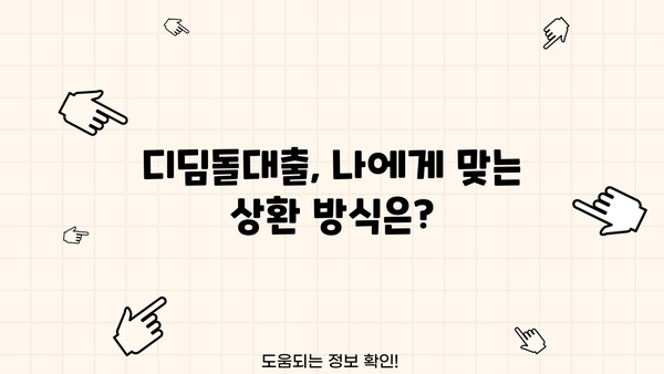 내집마련 디딤돌대출 상환방식 완벽 가이드 | 대출금리, 상환기간, 상환방법 총정리