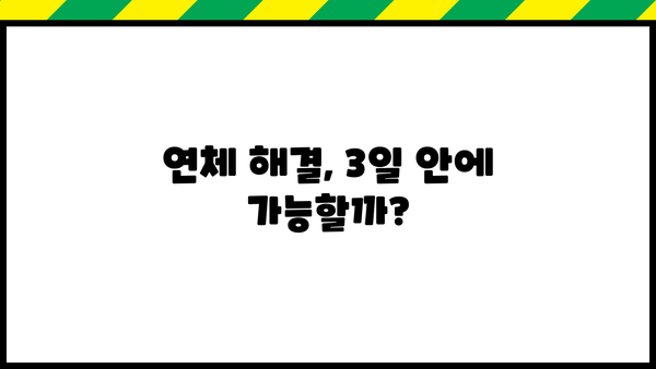 대출 연체 3일, 이제 걱정하지 마세요! | 연체 해결 팁, 대출 연체 후 대처법, 연체 이자 계산