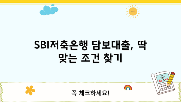 SBI저축은행 담보대출, 알쏭달쏭한 진실을 파헤쳐 보세요! | 담보대출, 금리, 조건, 주의사항, 오해 풀기
