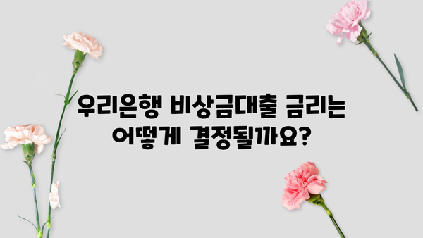 우리은행 비상금대출 금리, 한도, 조건, 신용 이력 고려 |  필요할 때 빠르게! 상세 정보 확인