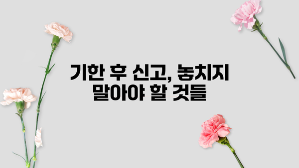 종합소득세 기한 후 신고, 처리 기간은 얼마나 걸릴까요? | 기한 후 신고, 처리 절차, 주의 사항