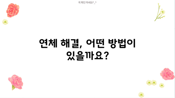 대출 연체 3개월, 이제 어떻게 해야 할까요? | 연체 해결 가이드, 대출 상황 진단, 추천 해결 방안
