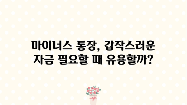 마이너스 통장, 장점과 단점 그리고 해결 가능성까지! | 신용대출, 과소비, 재정 관리