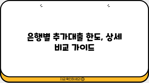 아파트 담보 추가대출, 조건과 한도 비교 분석 | 금리, 한도, 신청 방법, 주의사항