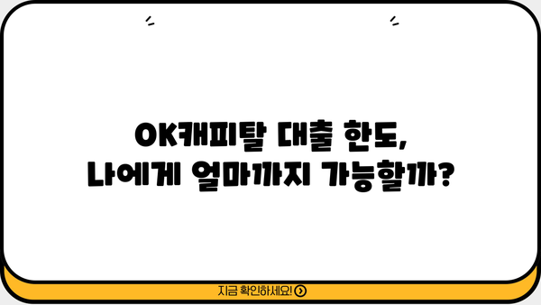 OK캐피탈 대출 상품 비교분석| 나에게 맞는 최적의 조건 찾기 | 금리 비교, 한도, 대출 신청