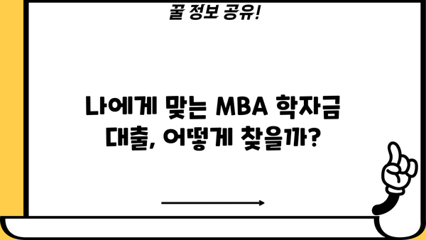 MBA 학자금 대출 완벽 가이드| 성공적인 대학원 진학을 위한 맞춤 전략 | MBA, 학자금, 대출, 금융, 장학금