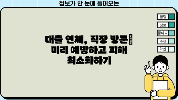 대출 연체로 인한 직장 방문| 대처 가이드 | 연체, 직장, 대출, 해결 방안, 법률