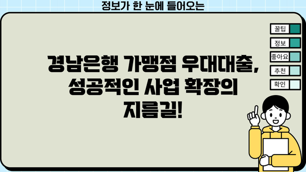 경남은행 가맹점 우대대출| 조건, 한도, 금리 혜택 완벽 정리 | 경남은행, 가맹점 대출, 금융 정보