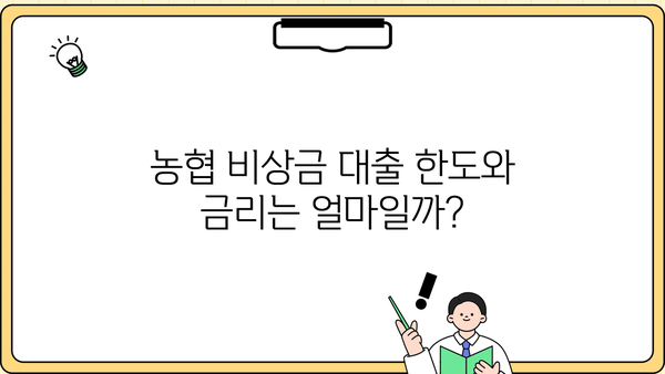 농협 비상금 대출| 필요할 때 빛나는 긴급 자금 마련 | 대출 조건, 한도, 금리, 신청 방법