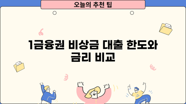 1금융권 비상금 대출| 직장인 & 무직자 한도, 금리, 조건 비교 가이드 | 비상금 마련, 저금리 대출, 신용대출