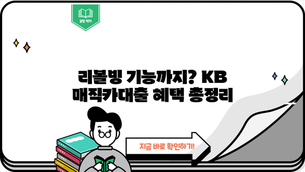 국민은행 KB 매직카대출로 중고차 구매하기| 최저금리, 한도, 리볼빙, 혜택 총정리 | 중고차 구매, 자동차 대출, 금융 정보