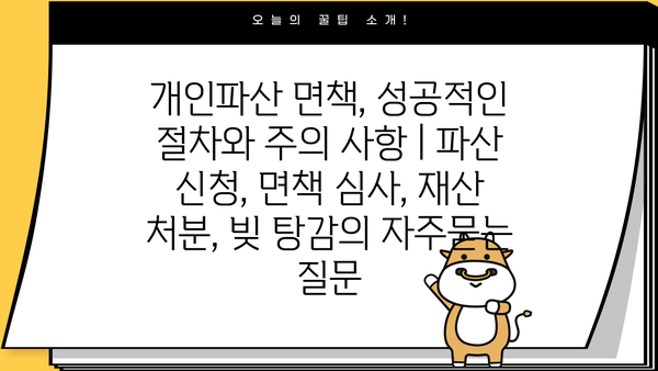 개인파산 면책, 성공적인 절차와 주의 사항 | 파산 신청, 면책 심사, 재산 처분, 빚 탕감