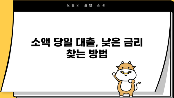 소액 당일 대출, 꼼꼼히 따져보세요! | 금리 비교, 부담 없는 대출, 주의 사항