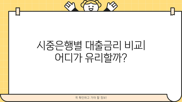 2023년 하반기 주요 은행 대출금리 통계 비교 | 시중은행, 금리 변동 추이, 대출 종류별 분석