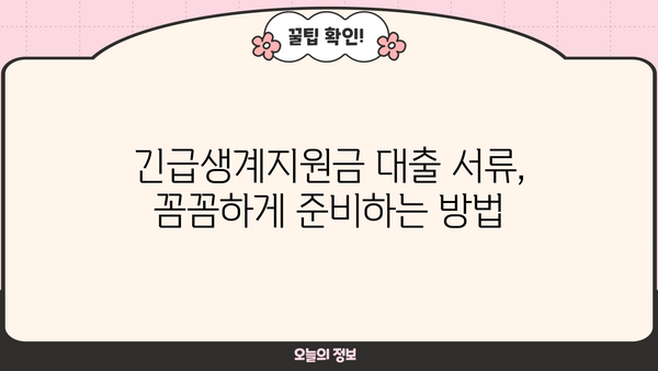 긴급생계지원금 대출 신청, 필요한 서류는 뭐죠? | 서류 목록, 준비 방법, 주의 사항