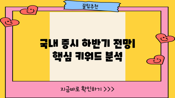 국내 증시 주요 이슈 분석| 2023년 하반기 전망 및 투자 전략 | 주식 시장, 경제 지표, 투자 가이드