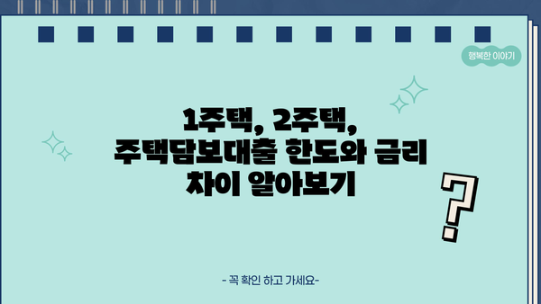 주택담보대출 비교분석| 은행별 금리, 한도, 중도상환수수료 총정리 | 1주택자, 2주택자, 비교사이트