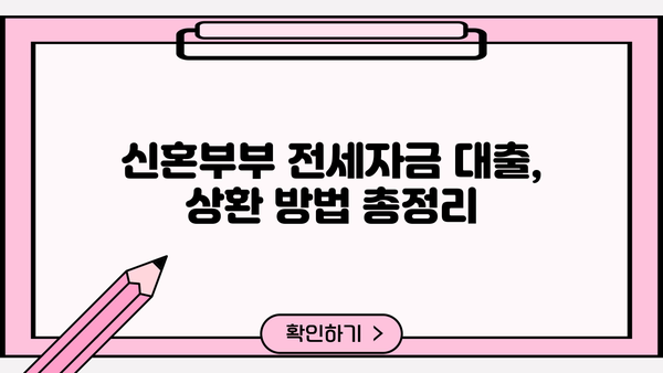 신혼부부 전세자금대출 상환, 이렇게 하면 똑똑하게 성공! | 상환방법, 전략, 유형 비교