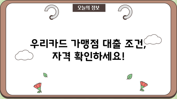 우리은행 우리카드 가맹점 우대 대출 완벽 가이드| 조건, 한도, 금리, 혜택, 신청방법 총정리 | 우리은행, 우리카드, 가맹점 대출, 사업자 대출