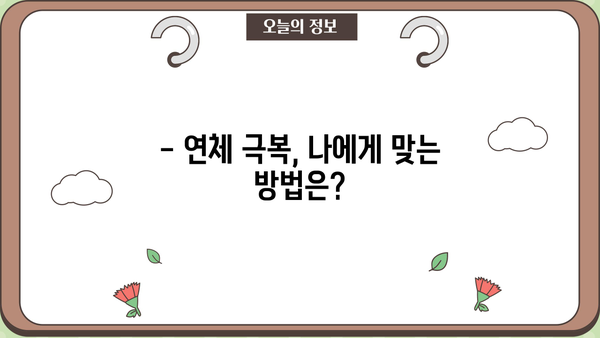 대출 연체, 이제 걱정하지 마세요! | 연체 기준, 해결 방법, 주의 사항 완벽 가이드