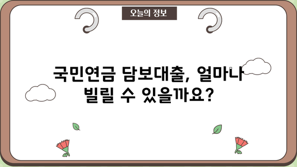 국민연금 담보대출 신청 가이드| 자격, 금리, 절차 총정리 (2024년) | 국민연금, 담보대출, 신청 방법, 금리 비교