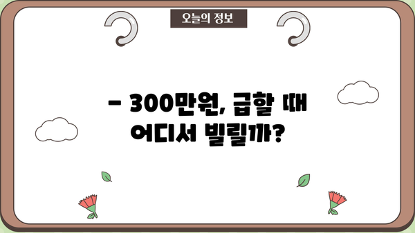 300만원 소액대출 급하게 필요하다면? | 꼼꼼하게 따져보는 대출 가이드