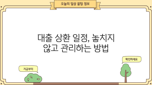 대출 일정 관리| 내 상황에 맞는 효율적인 방법 | 대출, 일정 관리, 스케줄, 팁, 가이드