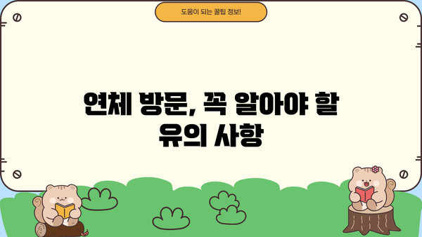 대출 연체 방문 시 알아야 할 모든 것 | 연체 해결, 방문 전 준비, 유의 사항