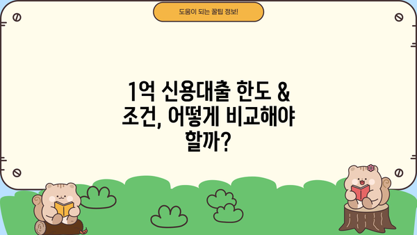 직장인 중저신용자 1억 신용대출 특별지원| 한도&조건 비교 가이드 | 저신용대출, 금리 비교, 대출 승인 팁