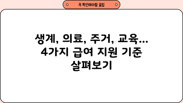 기초생활수급자 중위소득 기준 및 2023년 변동사항 |  생계급여, 의료급여, 주거급여, 교육급여