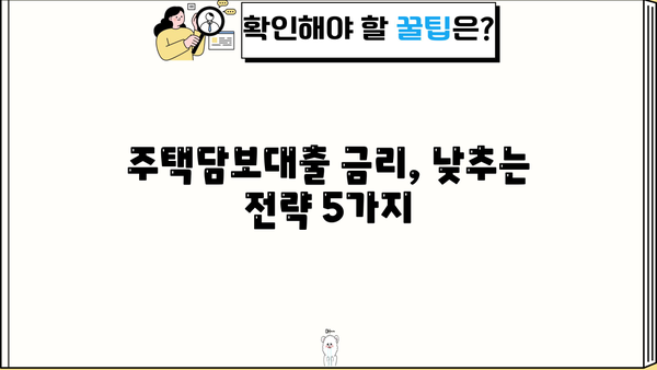 아파트 담보대출 금리 최적화 전략| 비교 분석으로 나에게 맞는 조건 찾기 | 금리 비교, 대출 조건, 최저 금리, 주택담보대출