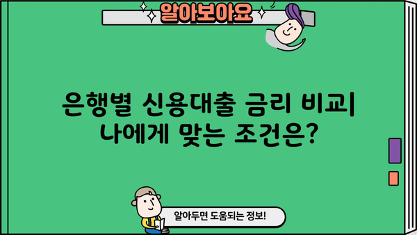 직장인 신용대출 한도 상향, NH농협, 신한, 우리은행 등 은행별 조건 비교 | 신용대출 한도, 금리, 대출 조건