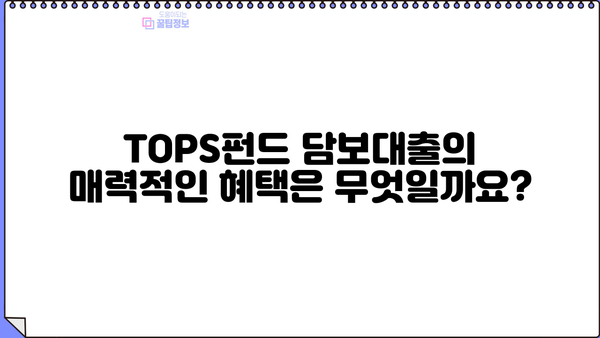 신한은행 TOPS펀드담보대출 완벽 가이드| 조건, 한도, 금리, 혜택까지 한눈에 | 신한은행, TOPS펀드, 담보대출, 대출 조건, 금리 비교