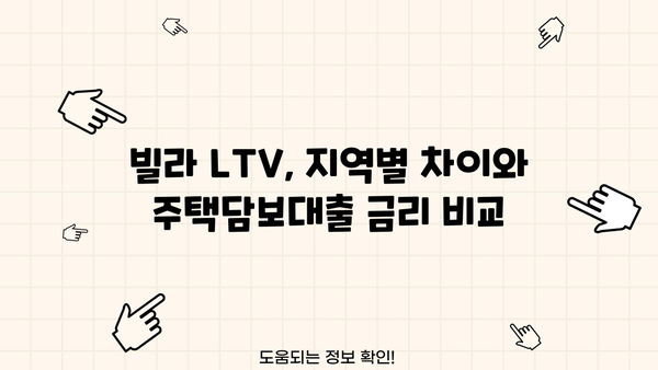 빌라 대출, LTV 한도는 얼마나? | 빌라 LTV, 주택담보대출, 대출 조건