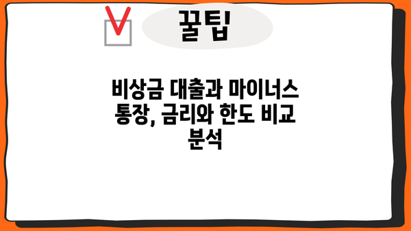 카카오뱅크 비상금 대출 vs 마이너스 통장| 나에게 맞는 선택은? | 비상금, 대출, 마이너스통장, 비교
