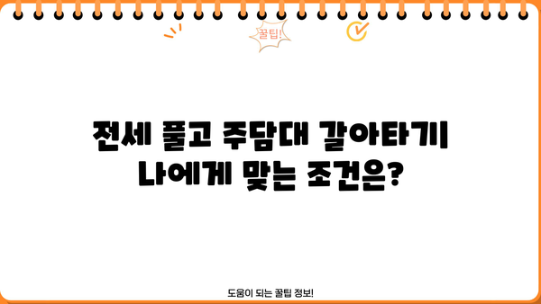 전세 퇴거 후 주담대 갈아타기| 한도, 금리, 중도상환수수료 면제 꿀팁! | 전세자금 대출, 주택담보대출, 갈아타기, 중도상환, 팁