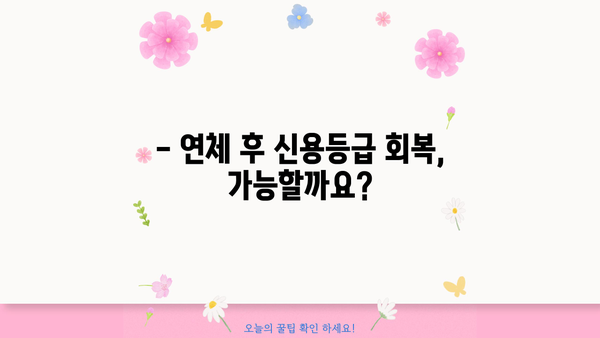 대출 연체가 신용등급에 미치는 영향| 상세 분석 및 대처 가이드 | 신용 관리, 연체, 신용등급, 대출