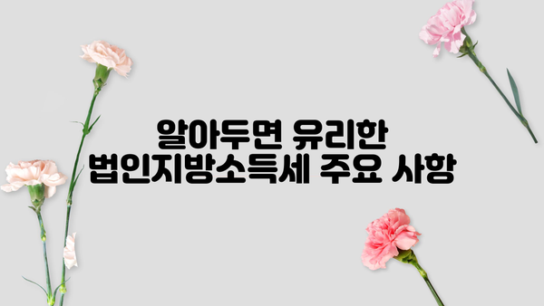 법인지방소득세 과세표준 완벽 이해하기 | 계산 방법, 신고 기한, 주요 사항, 세금 절세 팁